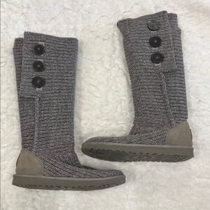 Ugg Gray Knit Button Boots
